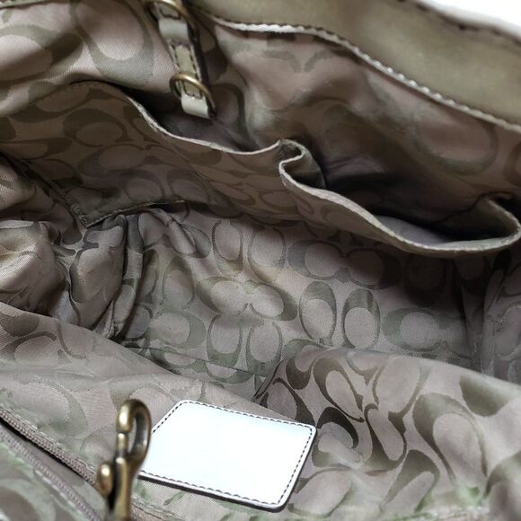 Coach MO5K-113 Legacy Leather & Straw Tote Handbag - Picture 14 of 16